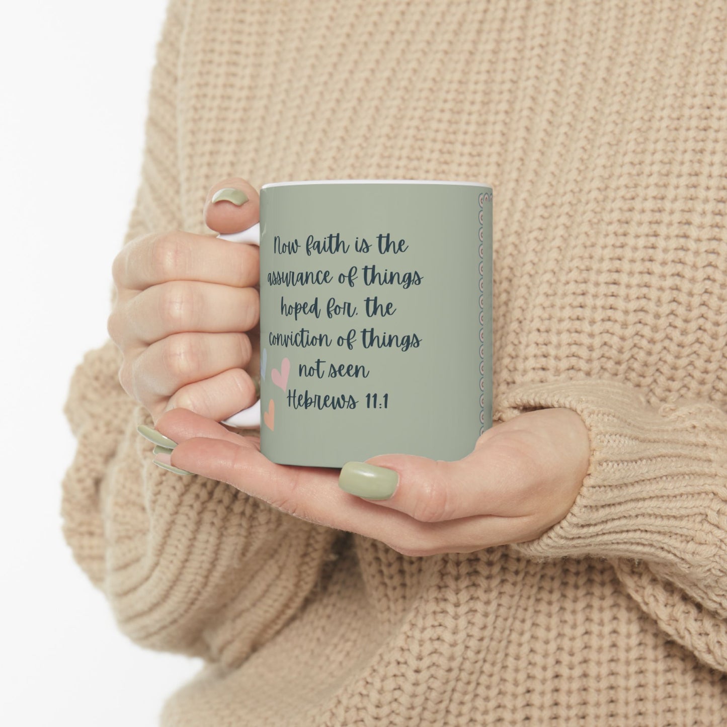 Inspirational Ceramic Mug - 'Faith' Design for Daily Motivation