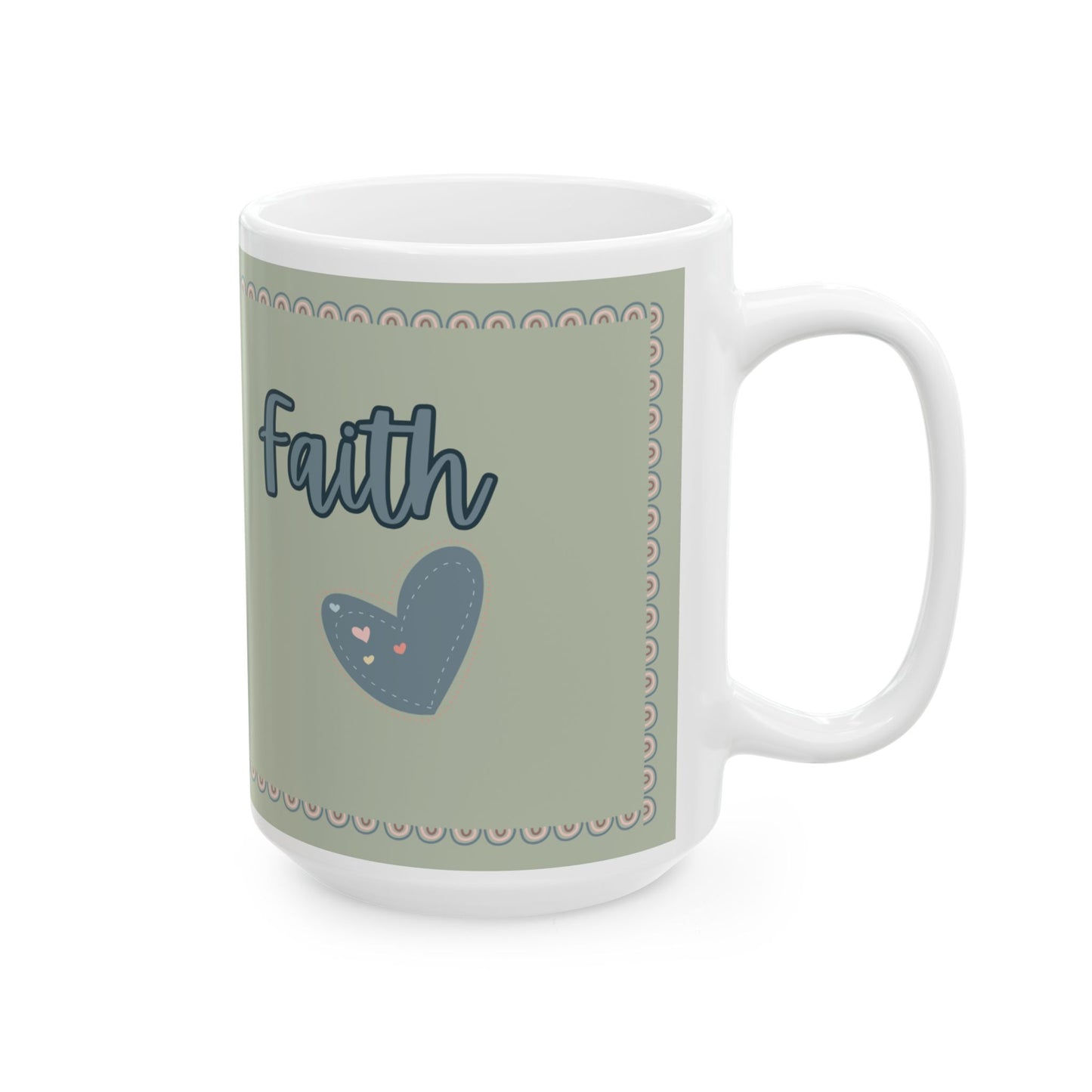 Inspirational Ceramic Mug - 'Faith' Design for Daily Motivation