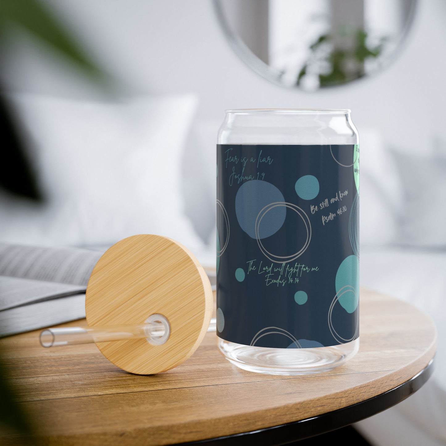 Motivational Sipper Glass – 16oz with Inspirational Bible Verses – Faith-Based Drinkware for Daily Encouragement
