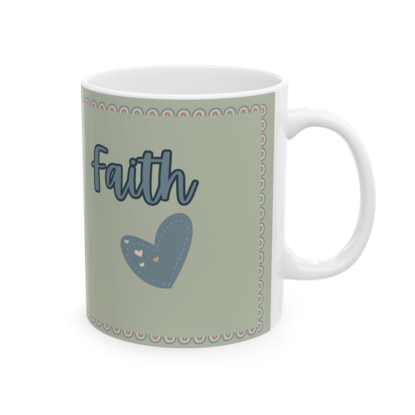 Inspirational Ceramic Mug - 'Faith' Design for Daily Motivation