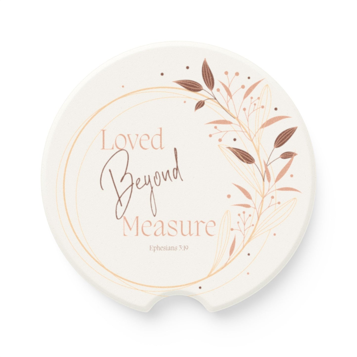 Beautiful Soapstone Car Coaster - "Loved Beyond Measure" Design, Perfect Gift for Loved Ones
