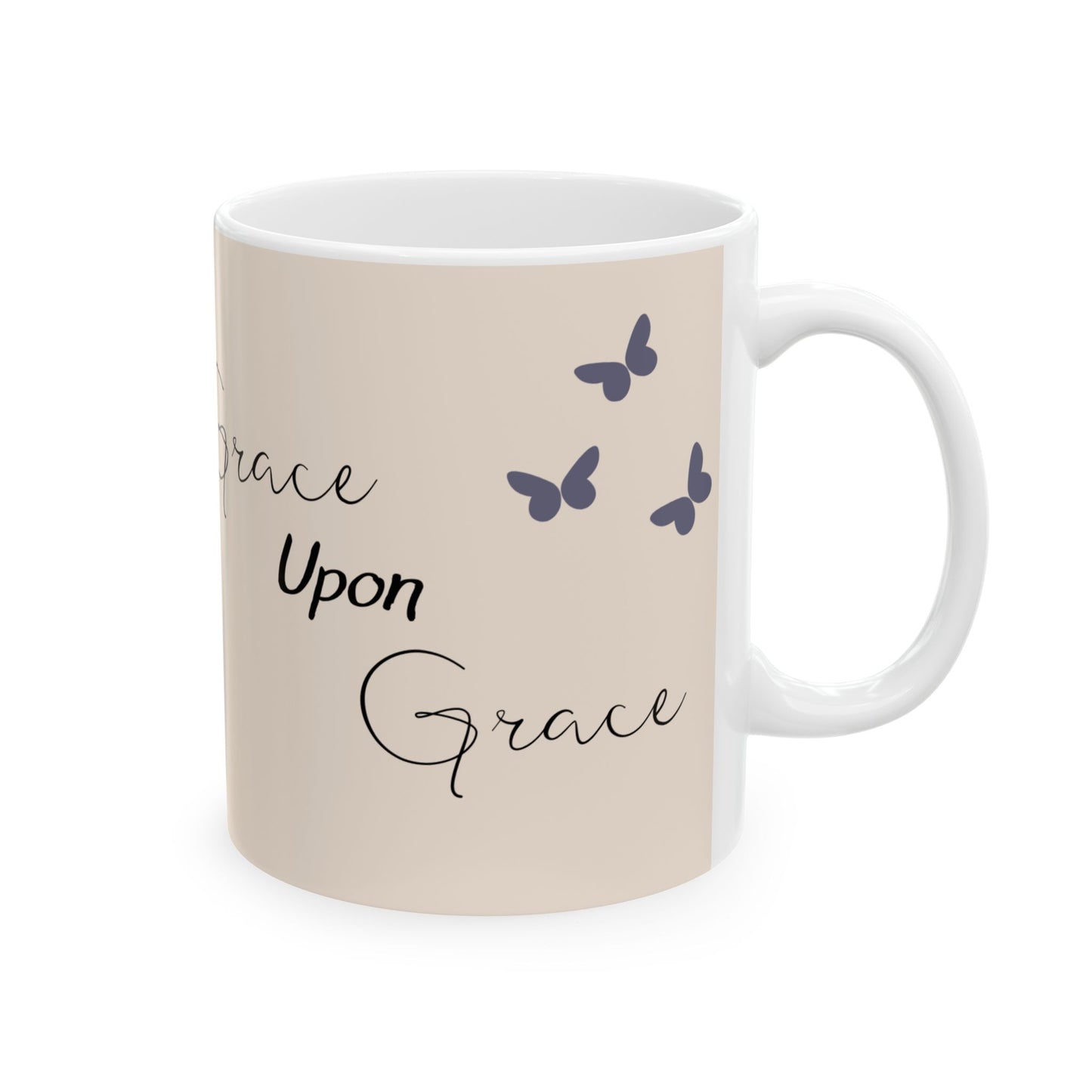 Grace Upon Grace Floral Ceramic Mug - Inspirational Drinkware for Home or Office