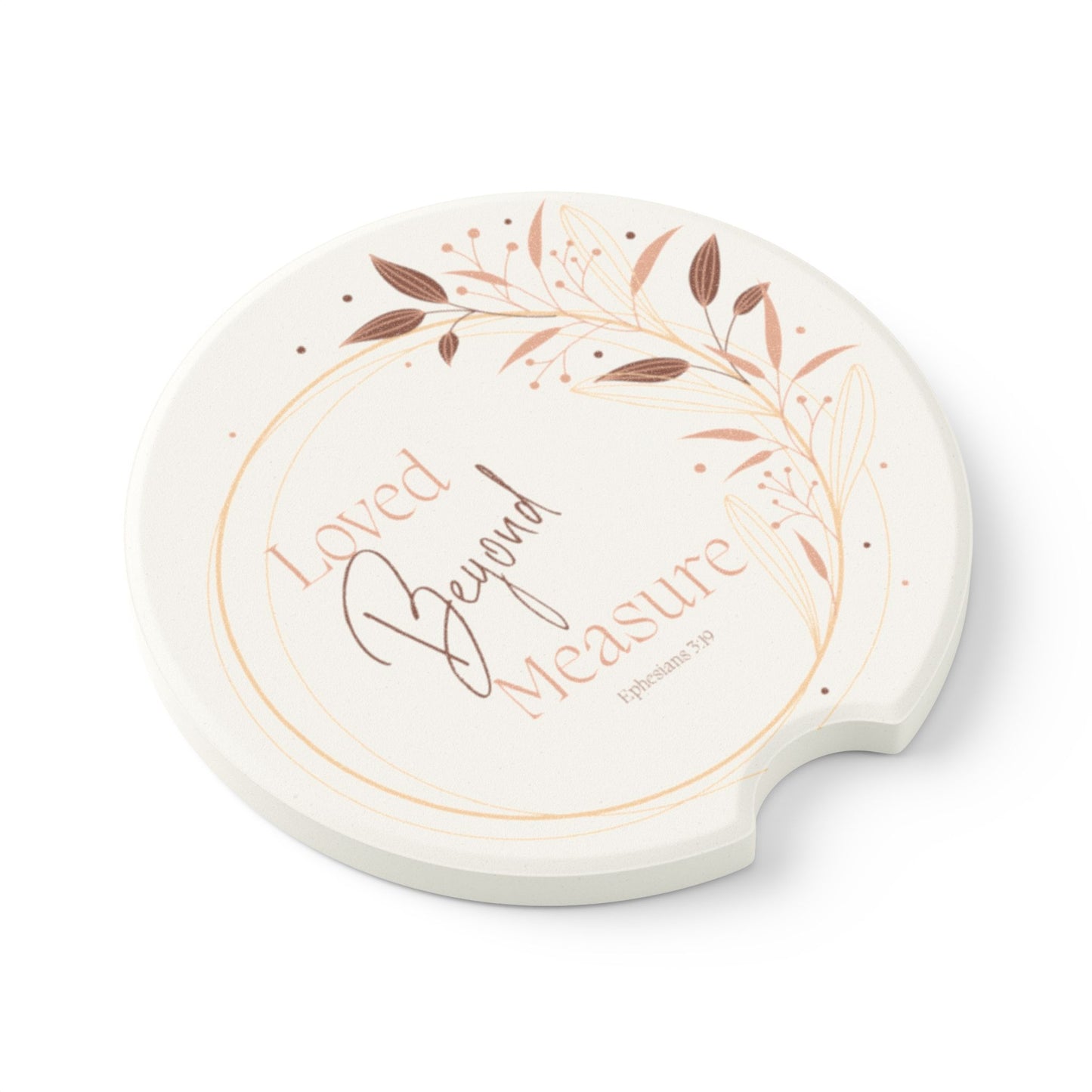 Beautiful Soapstone Car Coaster - "Loved Beyond Measure" Design, Perfect Gift for Loved Ones