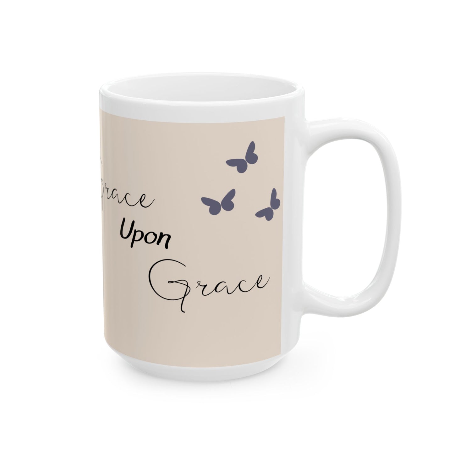 Grace Upon Grace Floral Ceramic Mug - Inspirational Drinkware for Home or Office
