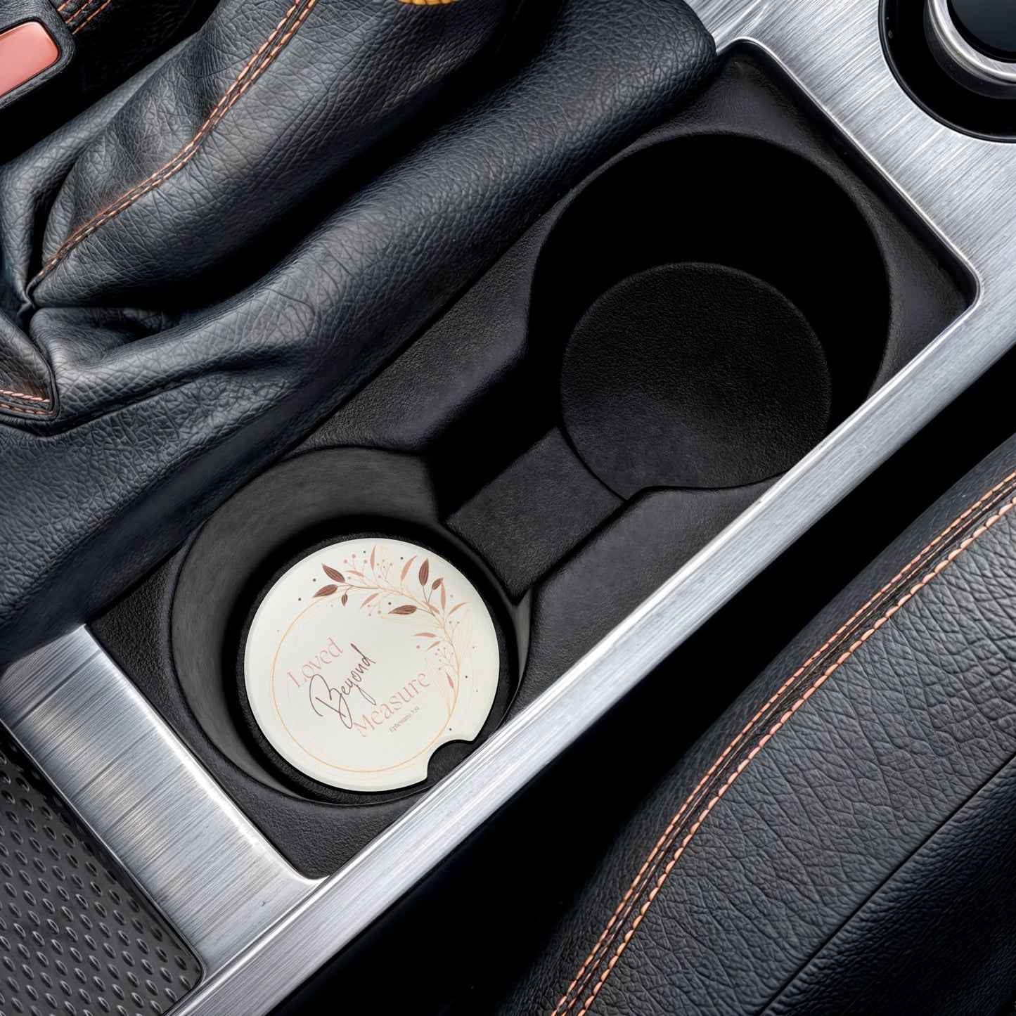 Beautiful Soapstone Car Coaster - "Loved Beyond Measure" Design, Perfect Gift for Loved Ones
