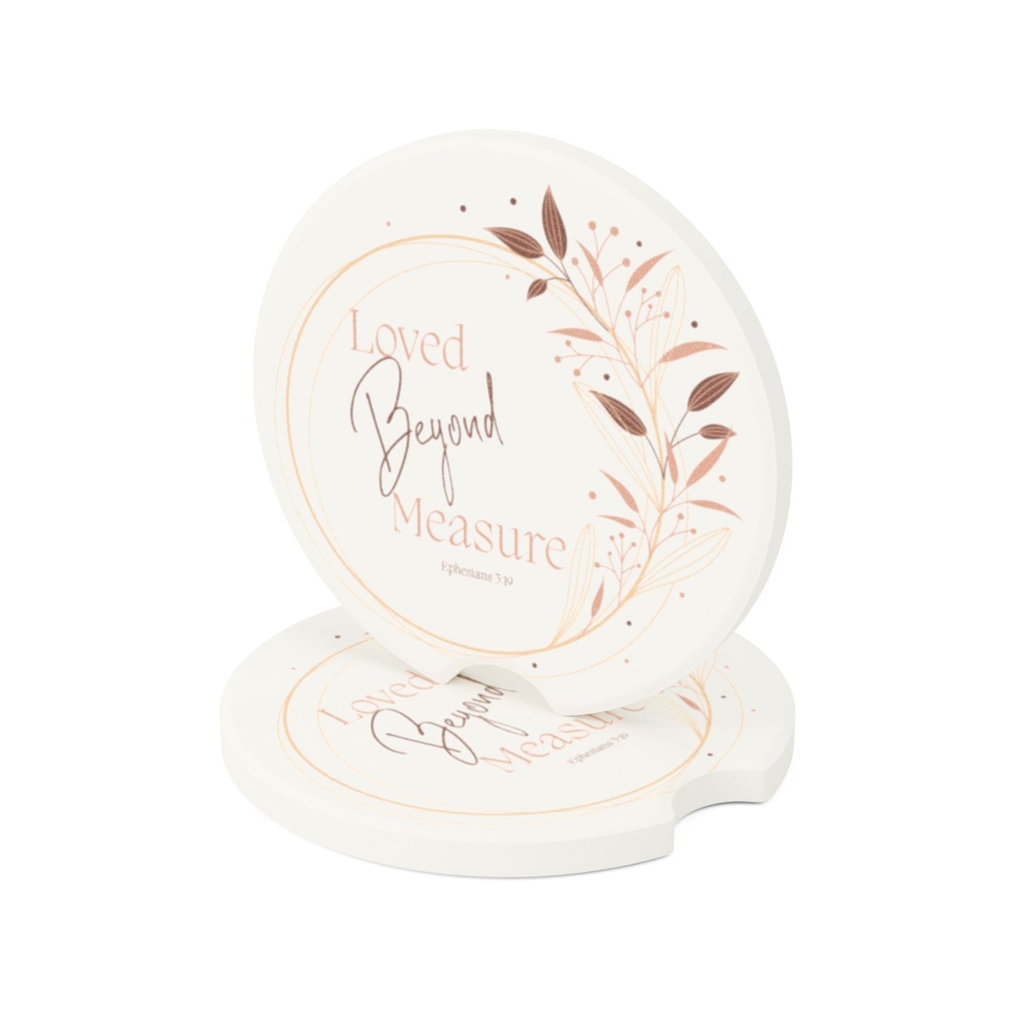 Beautiful Soapstone Car Coaster - "Loved Beyond Measure" Design, Perfect Gift for Loved Ones