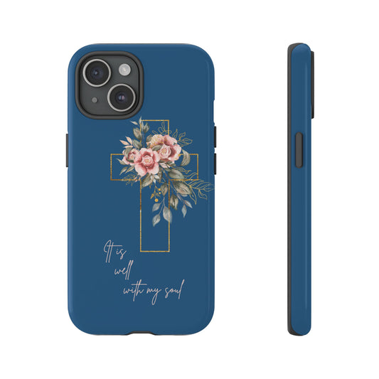 Floral Cross iPhone Case - "It Is Well With My Soul"